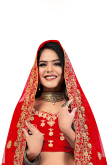 Velvet Lehenga in Red colour with Zari Embroidery for Party 