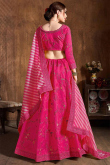 Art Silk Indian Wear Rani Pink Lehenga