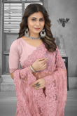 Resham Thread Embroidered Net Saree 