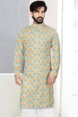 Cotton Men Kurta Pajama in Multi Color for Sangeet