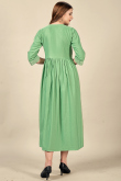 Resham Work Embroidered Cotton Rayon Pistachio Green Kurti