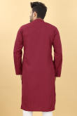 Resham Work Embroidered Viscose Light Maroon Men Kurta