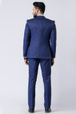 Royal Blue Contemporary Men's Poly Cotton Tuxedo Suit 