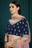 Royal Blue Crepe Lehenga Choli With Mirror Work