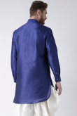 Royal Blue Dupion Silk Embroidered Men's Kurta
