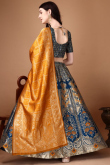 Royal Blue Silk Lehenga with Ornate Zari Panelled Work