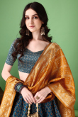 Festive Royal Blue Silk Lehenga with Classic Zari Weave