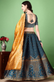 Festive Royal Blue Silk Lehenga with Classic Zari Weave