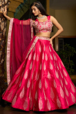 Ruby Pink Art Silk Embroidered A Line Lehenga 