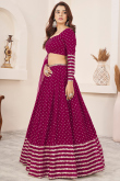Ruby Pink Georgette Lehenga with Sequins Work for Diwali