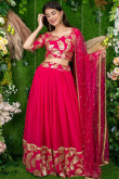 Ruby Pink Georgette Lehenga with Sequins Work for Party