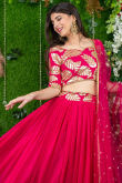 Ruby Pink Georgette Lehenga with Sequins Work for Party