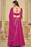 Ruby Pink Georgette Printed Panelled Style Chaniya Choli