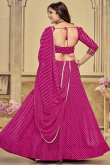 Ruby Pink Georgette Printed Panelled Style Chaniya Choli