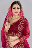 Ruby Pink A Line Net Lehenga for Party 