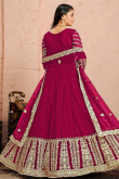 Ruby Pink Net Floor Length Bridal Anarkali Suit
