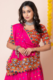 Ruby Pink Rayon Embroidered A-Line Style Lehenga