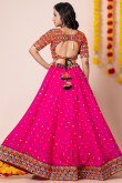 Ruby Pink Rayon Embroidered A-Line Style Lehenga
