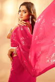 Ruby Pink Sequins Embroidered Saree in Georgette 