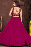 Ruby Pink Silk Plain Flared Style Lehenga