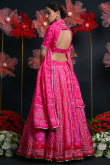 Ruby Pink Viscose Lehenga With Bandhej Print Work For Wedding