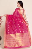 Ruby Pink Weaved Zari Casual Wear Kota Doria Saree 