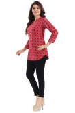 Ruby Rayon Red Printed Short Kurti 