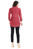 Ruby Rayon Red Printed Short Kurti 