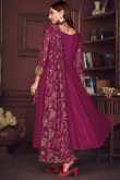 Magenta Pink Georgette Sequins Embroidered Anarkali Suit For Sangeet