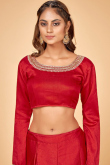 Ruby Red Lehenga in Silk Wedding 