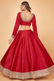 Ruby Red Lehenga in Silk Wedding 