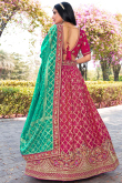 Ruby Red Silk Blend Lehenga with Woven Zari Work for Weddings