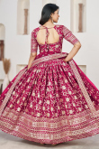 Ruby Red Woven Zari Silk Flared Style Lehenga 