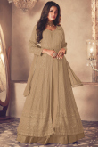 Sage Green Georgette Embroidered Front Slit Lehenga 