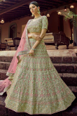 Sage Green Georgette Lehenga