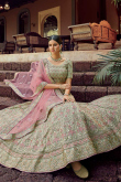 Sage Green Georgette Lehenga
