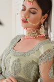 Sage Green Net Lehenga with Net Choli