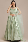 Sage Green Satin Lehenga
