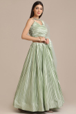 Sage Green Satin Lehenga
