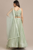Sage Green Satin Lehenga