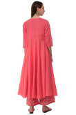 Salmon Orange Rayon Embroidered Anarkali Style Kurti