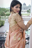 Salmon Peach Viscose Silk Embroidered Light Weight Saree