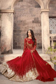 Red Color Net Anarkali Suit With Resham Work