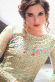 Sea Green Net Embroidered Anarkali Gown