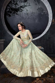 Sea Green Net Embroidered Anarkali Gown