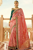 Gajri Silk and Banarasi Silk Saree With Silk Blouse