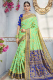 Green Banarasi Silk Saree With Jacquard Blouse