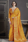 Yellow Silk Saree with Nylon Silk Blouse