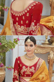 Yellow Banarasi Silk Saree With Jacquard Blouse