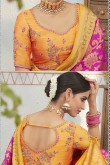 Pink Banarasi Silk Saree With Jacquard Blouse